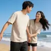 Camiseta de Manga Corta para Hombre, Estilo Americano, Marca de Tendencia, Vintage, Doble Hilo, Algodón Puro, Holgada, Juvenil, Talla Grande, Venta al por Mayor