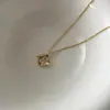 Collar Sencillo Geométrico de Zirconia con Brote para Mujer Verano Xiaozhong Diseño de Lujo Ligero Sentido de Gama Alta Moda Exquisita Cadena para Clavícula Versátil