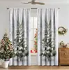 Cortinas com Estampa Digital de Cena de Neve Quente de Natal Transfronteiriça Decoração de Janela de Casa Cozinha Café Cortinas de Janela