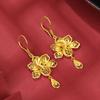 Pendientes de pavo real con pantalla abierta, aretes de oro arena de Vietnam para mujer, pendientes de temperamento simple, pendientes de gancho de oreja de oro de simulación, venta al por mayor