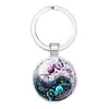Acessórios estilo chinês Yin Yang Tai Chi Oito Trigramas Pegadas de Gato Pedra do Tempo Chaveiro Corrente de Chaveiro para Personalizar