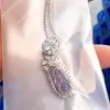 Collar de acero de titanio con cadena para clavícula femenina, imitación de calcedonia de hielo alta natural, Buda, accesorios de regalo de cumpleaños avanzados, venta al por mayor en vivo