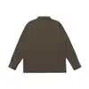 Yidao Roupas Vintage 2026 Outono Novo Retrô Americano Patchwork Desconstruído Design de Bolso Camisa Solta de Manga Longa com Gola Reversível