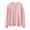 Jardim dos Sonhos Cardigã de Crochê Tridimensional Resistente com Gola Redonda em Cashmere para Mulheres, Suéter Macio e Aconchegante