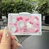 Capa fofa de gato KT adequada para Apple 17P/17PM/18P/18PM, cartoon com glitter, anti-queda, capa completa com protetor de lente