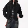 Chaqueta de Trabajo Estilo Granero Americano con Cuello Alto para Hombre y Mujer, Otoño Vintage Versátil Moderna Abrigo Estilo Holgado Casual