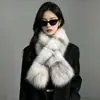 Bufanda de Piel de Zorro Estilo Nuevo para Otoño e Invierno, Cuello de Piel de Moda Versátil de Alta Gama, Calentador de Cuello de Felpa Cálido Cruzado, Al por Mayor en Stock