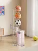 Estante de Almacenamiento para Baloncesto Multicapa para el Hogar Equipo de Fitness Interior Estante de Almacenamiento para Equipos Deportivos Raqueta Cesta de Almacenamiento para Esterilla de Yoga
