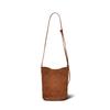Bolso Cubo Tejido de Ante de Primera Capa para Mujer, Personalizado de Alta Calidad para Otoño, Gran Capacidad, Cuero Genuino, para Hombro, Bolso de Mano, Cruzado y Uso Diario