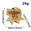 Lazo Navideño Decoración de Árbol de Navidad Polvo Dorado Piña con Lazo Suministros para Decoración de Ventana Festiva Colgante