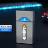 Día de San Valentín Encendedor Recargable para Hombre y Estuche para Cigarrillos Integrados Estuche para Cigarrillos Práctico Creativo Encendedor a Prueba de Viento Fuegos Artificiales Regalo