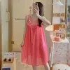 Pijama Feminino de Verão, Vestido Camisola de Seda Gelada, Camisola Sexy, Seda de Alta Qualidade, Lindo Design nas Costas, Vestido Curto Soltinho Plus Size, Roupa de Dormir