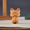 Enfeites de Escultura em Madeira, Artesanato de Cipreste de Penhasco, Miniaturas de Animais, Animais do Zodíaco Chinês, Galinha, Porco, Urso, Gato, Enfeites Portáteis para Crianças, Presentes