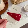 Pinza de Pelo Roja con Forma de Corazón Geométrico de Conejo para Niñas, Pinza Versátil de Gama Alta para Flequillo y Cabello Suelto, Accesorio para el Cabello