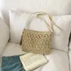 Bolso Tejido de Color Sólido Ins Estilo Coreano, Bolso Cruzado Tejido Artístico Hueco, Bolso Cuadrado Pequeño Tejido Hueco Simple de Nicho