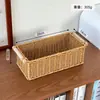 Cesta de Almacenamiento de Escritorio Estilo Nórdico Cesta Organizadora de Cuidado de la Piel para Dormitorio Baño Caja de Almacenamiento de Utensilios de Cocina Condimentos Imitación Ratán