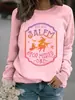 Transfronteiriço Aliexpress Europeu e Americano Transfronteiriço Outono e Inverno Feminino Casual Manga Longa Gola Redonda Estampa de Bruxa de Salem Suéter Esportivo