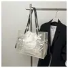 Bolso de Hombro Tipo Tote Grande, Sencillo, Elegante, de Moda, para Mujer, Nuevo Modelo 2026, Bolso Cruzado de Hombro Transparente de Gelatina con Graffiti de Nicho