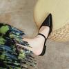 Sandalias de Verano para Mujer Estilo Francés Baotou de Punta Baja Cómodas Simples Zapatos Mueller de Tacón Plano