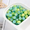 Cuentas Redondas de Resina Manchadas de Caramelo de Dos Colores Cuentas Sueltas Agujero Recto Material Hecho a Mano para DIY Cuentas Pulsera de Cuentas Accesorios de Joyería