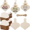Artesanato de Madeira Prontas Peças de Madeira em Branco Decoração de Homem de Gengibre de Páscoa Enfeites de Natal Etiquetas de Presente DIY