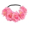 Europa y Estados Unidos Transfronterizos 5 rosas rojas corona de flores para el pelo diadema novia accesorios para el pelo de boda fiesta festiva banda para el pelo de flor artificial