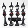 Enfeites de poste de luz de rua mini de Natal decorações de simulação adereços de layout de cena de rua de Natal modelo de poste de luz atacado