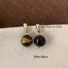 Pendientes de Tuerca Ojo de Tigre Populares Estilo Retro Maillard Diseño de Nicho Pendientes de Temperamento de Alta Clase Joyería para Orejas