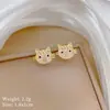 [Aço Titânio] Conjunto Completo de Diamantes Gatinho Fofo Luxo Leve Temperamento Deslumbrante Colar Completo de Diamantes Corrente de Aço Titânio Mais Fácil de Combinar com a Clavícula Feminina