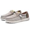 Zapatos ligeros de lona para hombre, calzado informal para exteriores, mocasines de lona de talla grande, para comercio exterior