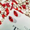 Decoración de Uñas Diamante rojo brillante fondo puntiagudo diamante con forma especial Súper Brillante Año Nuevo rojo boda nupcial uña corazón torcido diamante gordo cuadrado decoración de uñas