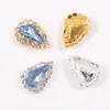 Hebilla de Cristal con Strass de Gota de Agua con Cadena de Garras Únicas para Decoración de Ropa Cosida a Mano DIY