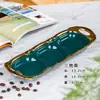 Conjunto de Potes de Temperos Verde Esmeralda Cerâmica de Cozinha Pote de Óleo Pote de Sal Garrafa de Vinagre Doméstico Caixa de Temperos de Pimenta com Tampa Banhada a Ouro