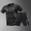 Traje Deportivo para Hombre Verano Fitness Camiseta de Manga Corta Ropa de Secado Rápido para Hombre Running Casual Ropa Deportiva 8802