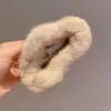 Pinza de Pelo de Felpa para Otoño e Invierno para Mujer, Pinza de Pelo de Felpa para la Parte Posterior de la Cabeza, Pinza Grande, Pinza de Tiburón, Grande y de Alta Gama