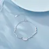 Pulseira de Prata S925 para Mulheres, Estilo Floresta ao Luar, Simples e Única, Joias de Nicho com Tema Florestal, Acessórios de Prata, Pulseira de Amizade