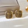 Aretes Geométricos Cuadriláteros Aguja de Plata Estilo Coreano Modernos Simples para Oficina Aretes Nicho de Gama Alta Versátiles