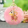 Llavero de Felpa de Oveja Pequeña de la Suerte para Coche para Mujeres Encanto de Bolso Lindo Llavero de Metal Regalo Creativo Venta al por Mayor