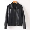 Jaqueta de couro feminina transfronteiriça 2026 primavera e outono novo estilo jaqueta de couro de pele de carneiro com cera de óleo, jaqueta de couro biker curta da moda com lapela