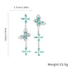 Pendientes de Borla de Mariposa Incrustados con Diamantes Transfronterizos de Aguja de Plata, Pendientes de Lujo Ligero y de Gama Alta, Pendientes de Moda y Versátiles con Diseño de Nicho