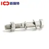 Tuerca y tornillo hexagonal exterior de acero inoxidable 304 con media rosca Beret, juego de accesorios, tornillo alargado, arandela plana, tuerca M12