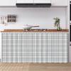 Cortina de Cocina a Cuadros Simple, Cortina para Gabinete a Prueba de Polvo, Instalación sin Taladro con Riel Deslizante, Cortina Decorativa
