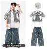 Ropa Moderna para Niños de Danza Urbana, Trajes Hip-Hop para Niños, Ropa de Actuación, Camisas Holgadas de Verano con Bloques de Color para Niñas, Ropa de Actuación Callejera