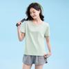 Nueva playera de manga corta y cuello redondo para mujer, deportiva, protección solar, ropa de secado rápido, para exteriores, primavera y verano, holgada, transpirable, tops casuales de manga corta