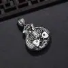 Bolsa de la suerte de doble pez colgante de plata de ley S999 cadena para suéter de mujer colgante de collar largo hueco retro de plata pura