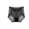 Calcinha Fina Respirável de Renda Cetim com Tela Sexy, Alta Elasticidade, Controle de Barriga, Levanta Bumbum, Sem Marcar, Cintura Alta