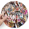 50 Pegatinas Ojo de Gato para Miembros de Grupos de Ídolos Femeninos, Pegatinas Decorativas Impermeables DIY para Teléfonos Móviles y Tazas Térmicas