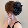 Grampo de cabelo de laço de cetim vintage feminino elegante e baixo, clipe de pontail para trás, grampo de cabelo para cabeça