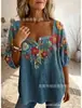 Top de manga corta con botones y estampado nuevo transfronterizo sin tirantes, temperamento, para ir al trabajo, personalidad, moda casual, cuello cuadrado, camisa para mujer