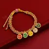 Pulseira do Deus da Riqueza de Cinco Vias do Xizang, Pulseira de Corda Colorida, Pulseira de Corda Vermelha, Fio Colorido
